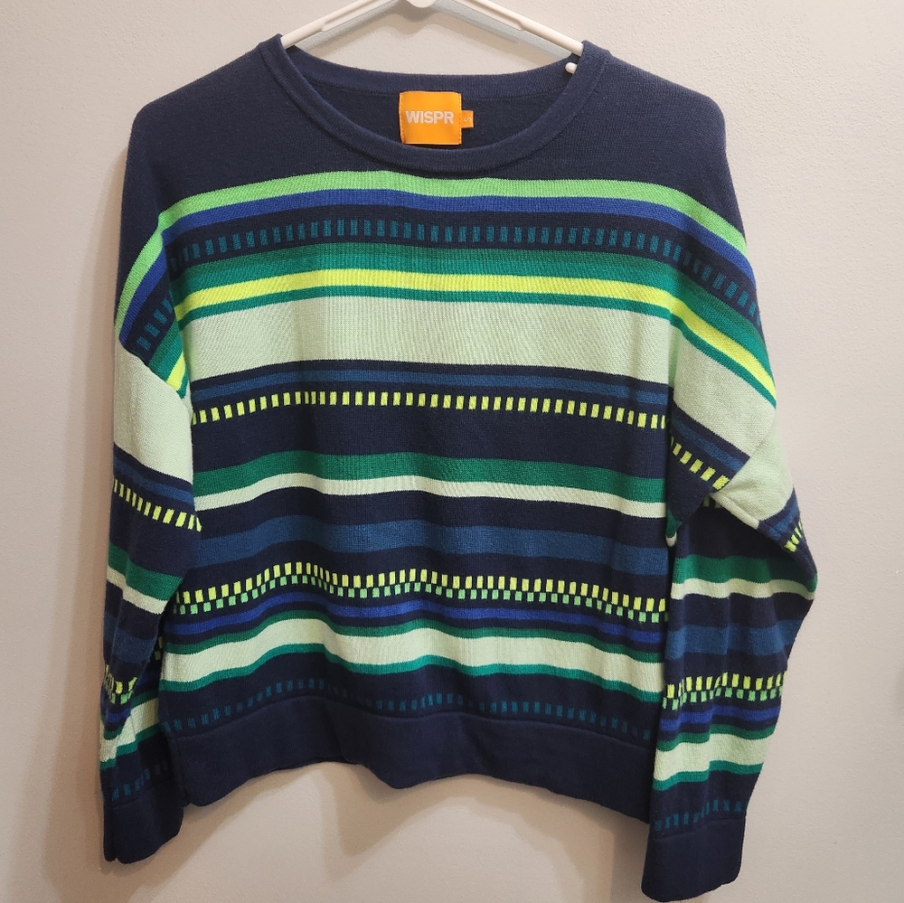 Wispr by Brodie Stitch Detail Striped Sweater - Hello Sailor Size Small